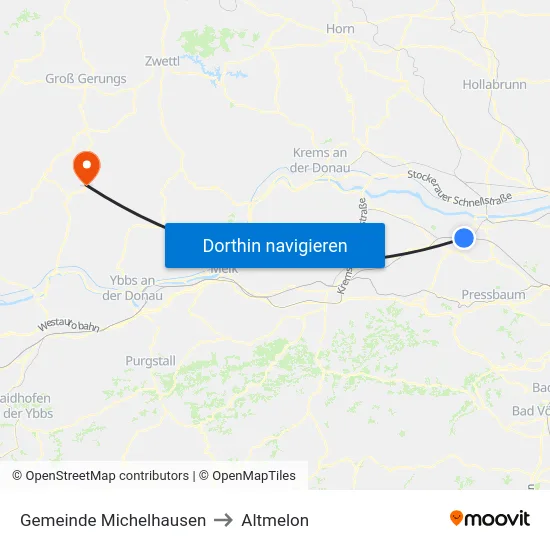 Gemeinde Michelhausen to Altmelon map