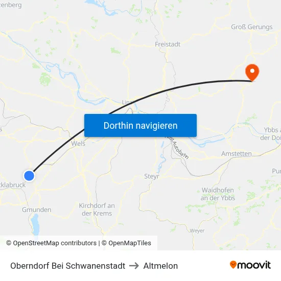 Oberndorf Bei Schwanenstadt to Altmelon map