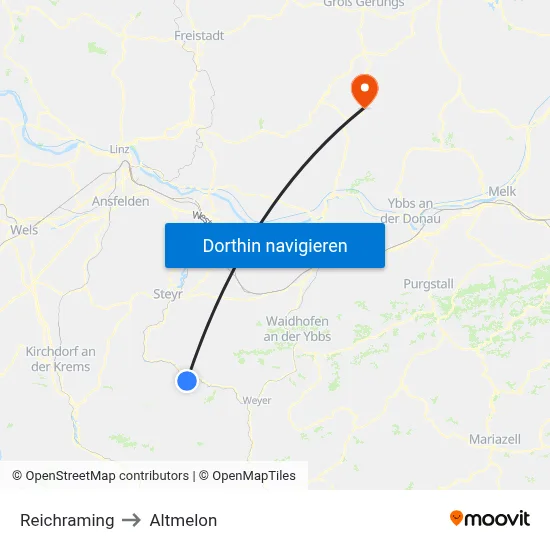 Reichraming to Altmelon map