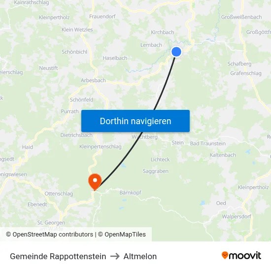 Gemeinde Rappottenstein to Altmelon map