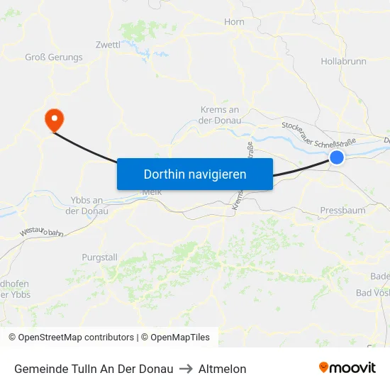 Gemeinde Tulln An Der Donau to Altmelon map