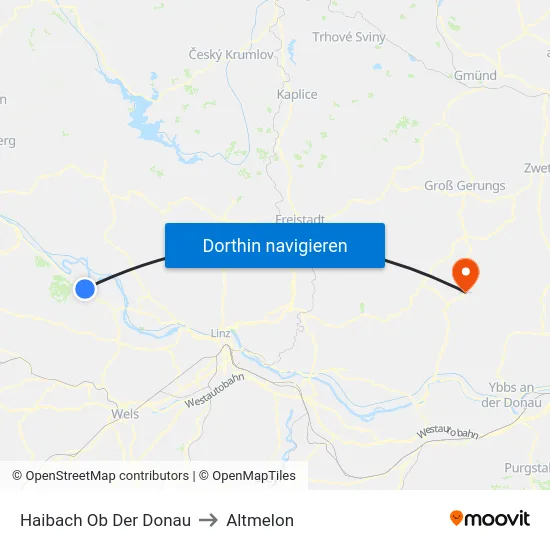 Haibach Ob Der Donau to Altmelon map