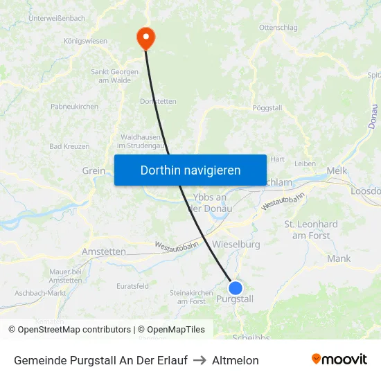 Gemeinde Purgstall An Der Erlauf to Altmelon map