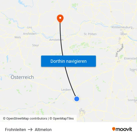 Frohnleiten to Altmelon map