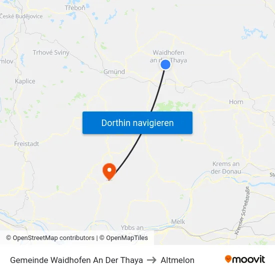 Gemeinde Waidhofen An Der Thaya to Altmelon map