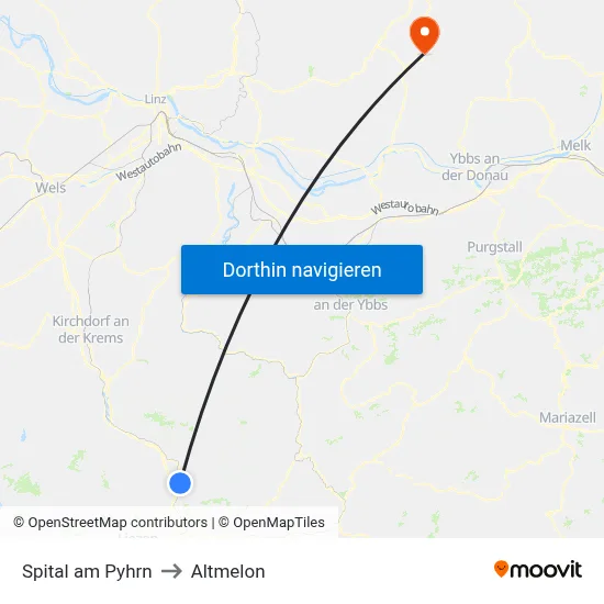 Spital am Pyhrn to Altmelon map