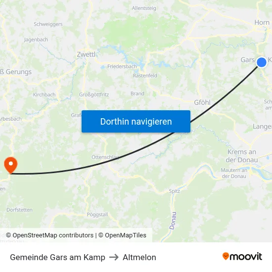 Gemeinde Gars am Kamp to Altmelon map
