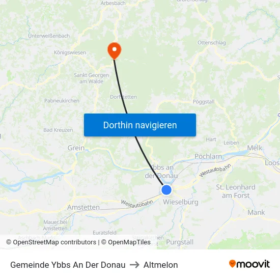 Gemeinde Ybbs An Der Donau to Altmelon map
