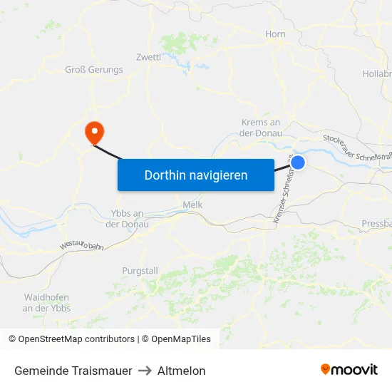 Gemeinde Traismauer to Altmelon map