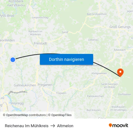 Reichenau Im Mühlkreis to Altmelon map