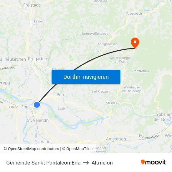 Gemeinde Sankt Pantaleon-Erla to Altmelon map