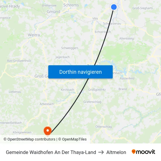 Gemeinde Waidhofen An Der Thaya-Land to Altmelon map