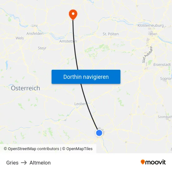 Gries to Altmelon map