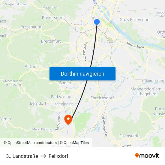 3., Landstraße to Felixdorf map