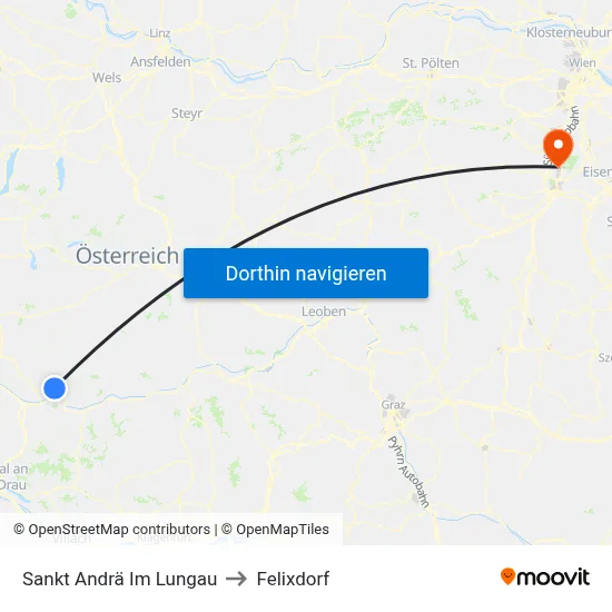 Sankt Andrä Im Lungau to Felixdorf map