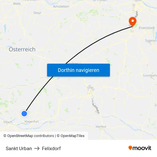 Sankt Urban to Felixdorf map