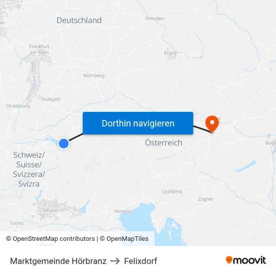 Marktgemeinde Hörbranz to Felixdorf map