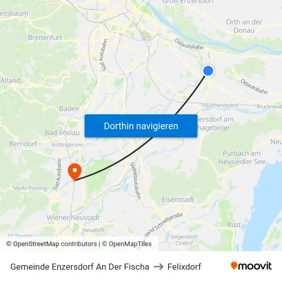 Gemeinde Enzersdorf An Der Fischa to Felixdorf map