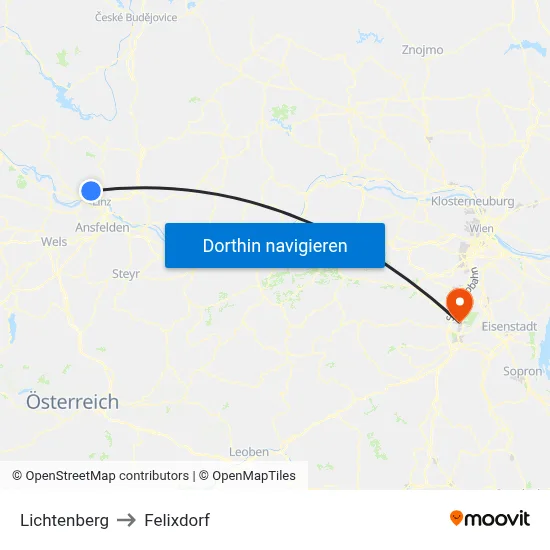 Lichtenberg to Felixdorf map
