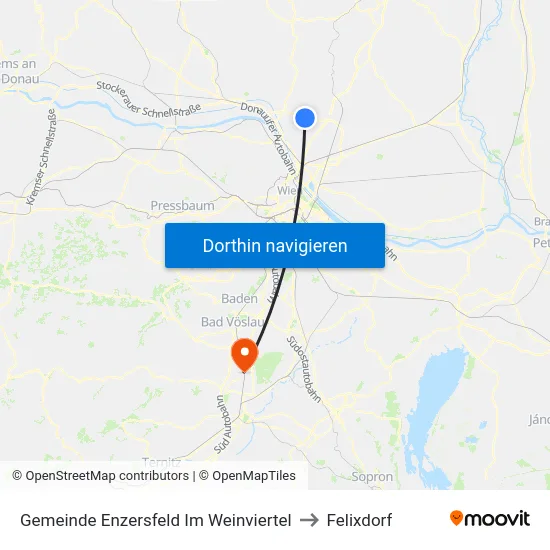 Gemeinde Enzersfeld Im Weinviertel to Felixdorf map
