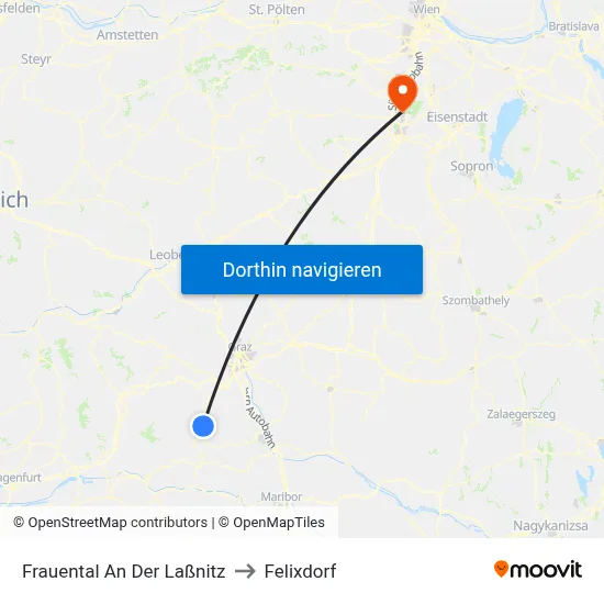 Frauental An Der Laßnitz to Felixdorf map