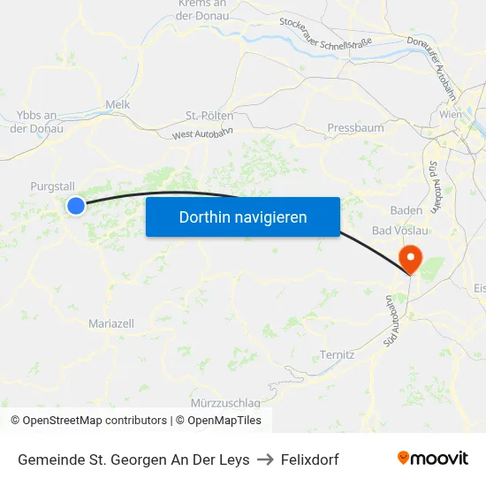 Gemeinde St. Georgen An Der Leys to Felixdorf map
