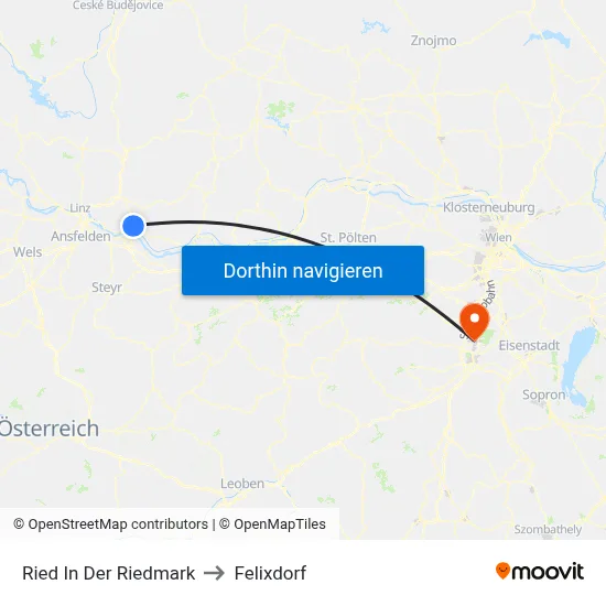 Ried In Der Riedmark to Felixdorf map