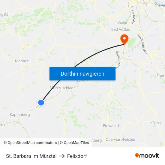 St. Barbara Im Mürztal to Felixdorf map
