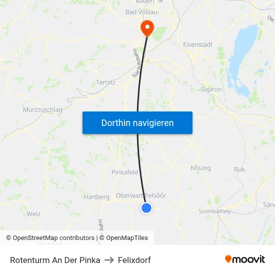 Rotenturm An Der Pinka to Felixdorf map