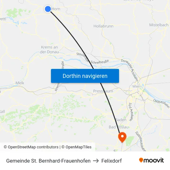 Gemeinde St. Bernhard-Frauenhofen to Felixdorf map