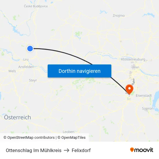 Ottenschlag Im Mühlkreis to Felixdorf map