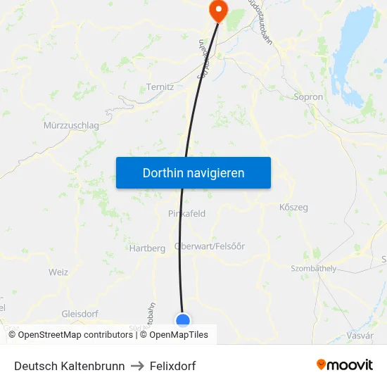 Deutsch Kaltenbrunn to Felixdorf map