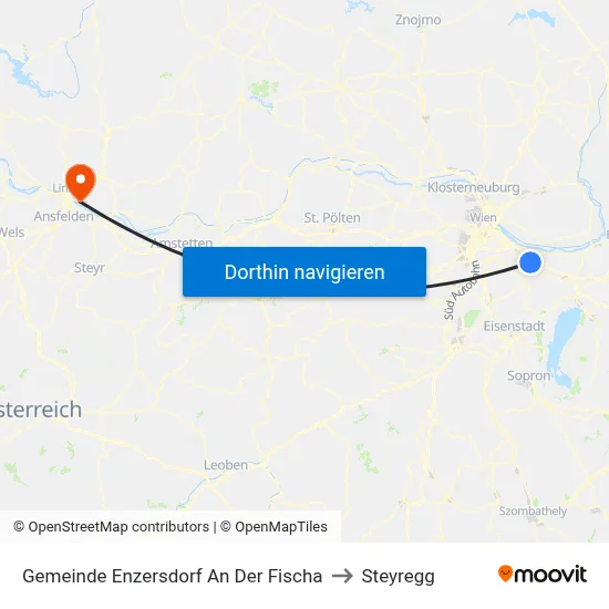 Gemeinde Enzersdorf An Der Fischa to Steyregg map
