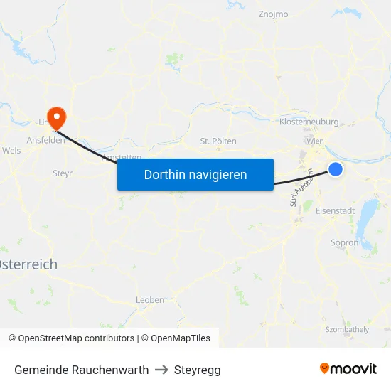 Gemeinde Rauchenwarth to Steyregg map