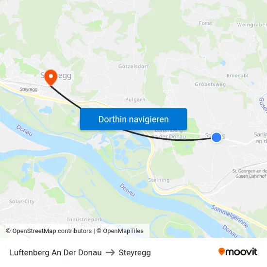 Luftenberg An Der Donau to Steyregg map
