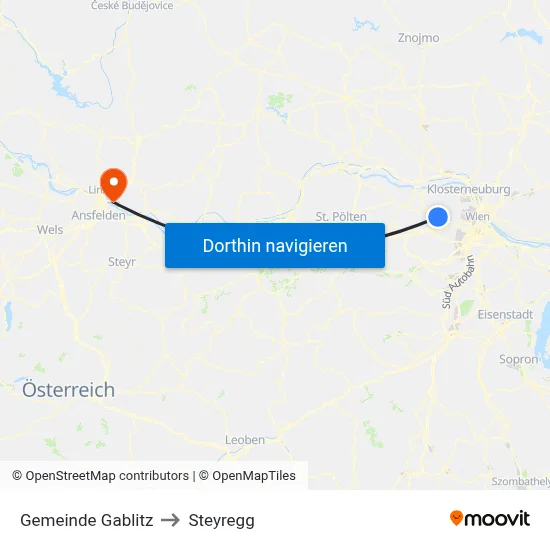 Gemeinde Gablitz to Steyregg map