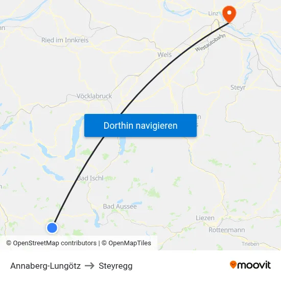 Annaberg-Lungötz to Steyregg map