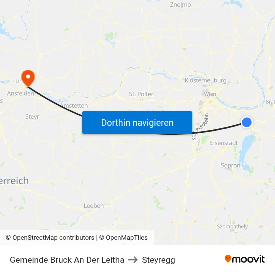 Gemeinde Bruck An Der Leitha to Steyregg map