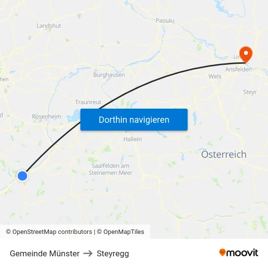 Gemeinde Münster to Steyregg map