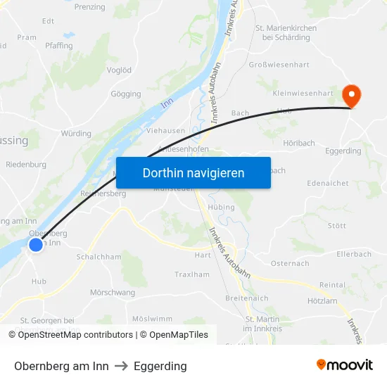 Obernberg am Inn to Eggerding map