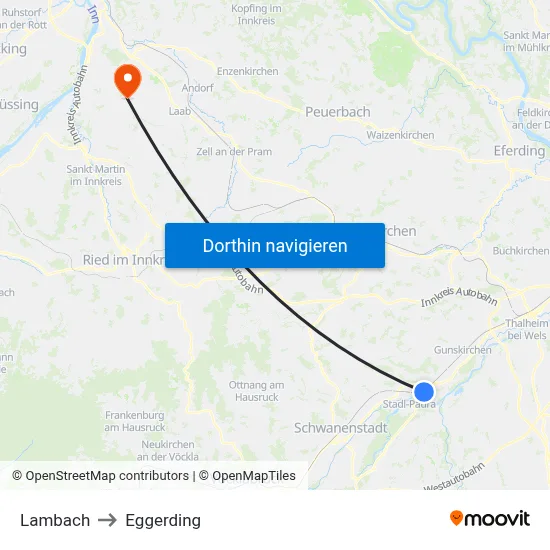 Lambach to Eggerding map