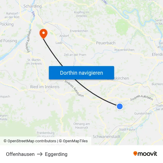 Offenhausen to Eggerding map