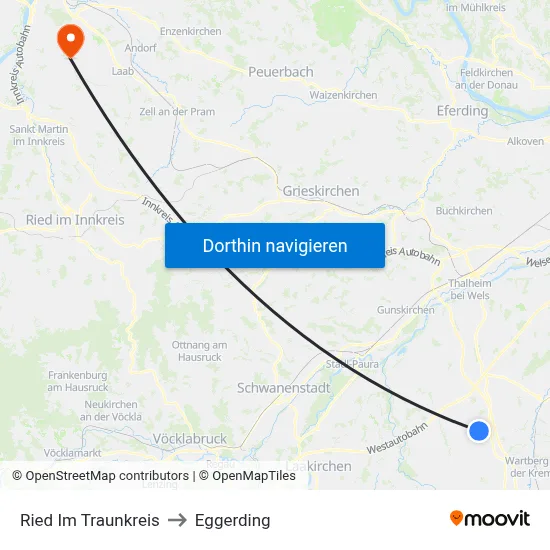 Ried Im Traunkreis to Eggerding map