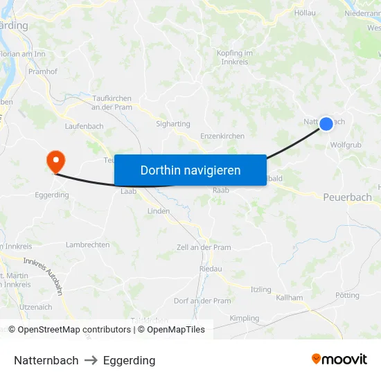 Natternbach to Eggerding map
