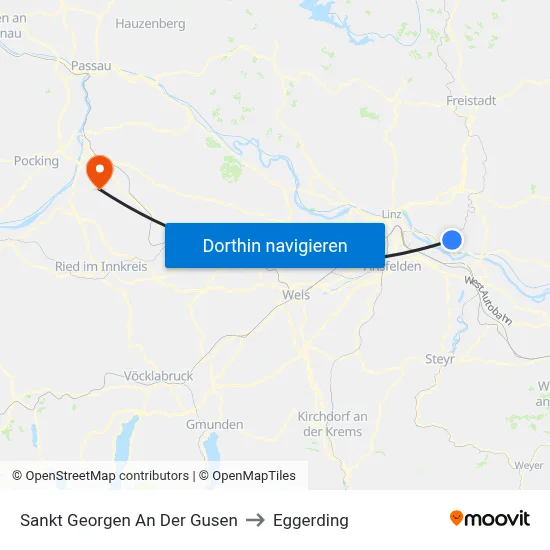 Sankt Georgen An Der Gusen to Eggerding map