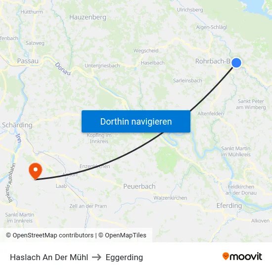 Haslach An Der Mühl to Eggerding map