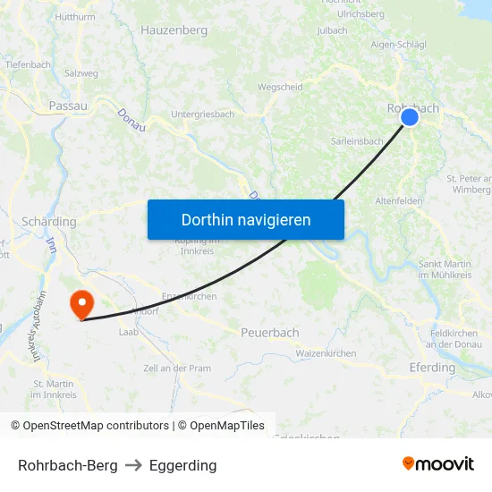 Rohrbach-Berg to Eggerding map