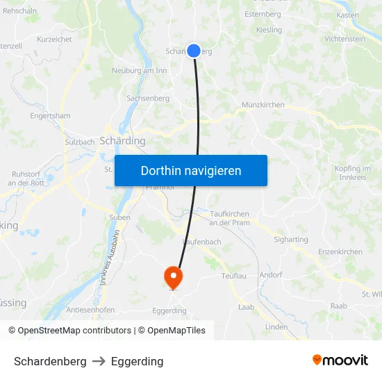 Schardenberg to Eggerding map