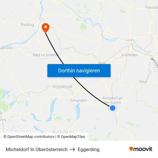 Micheldorf In Oberösterreich to Eggerding map