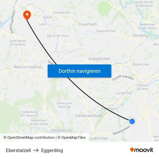 Eberstalzell to Eggerding map
